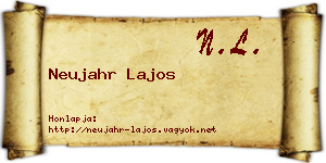 Neujahr Lajos névjegykártya